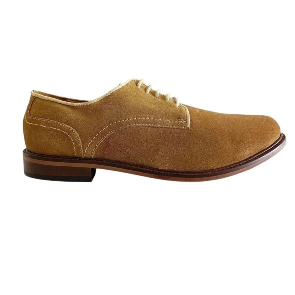 Firetrap Mens Arthur Suede Low Block Heel Derby Shoes / Sand